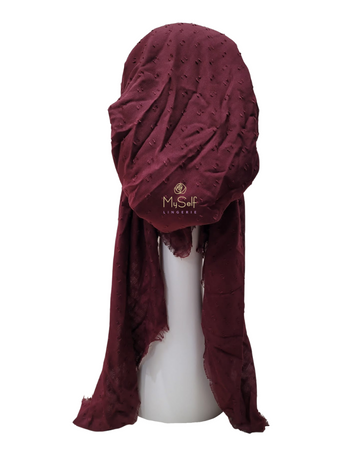 Lizi Headwear Textured Solid Burgundy Pre-Tied Bandanna myselflingerie.com